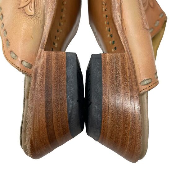 Corral Brown Leather Western Mules with Stitched Design - Picture 15 of 16